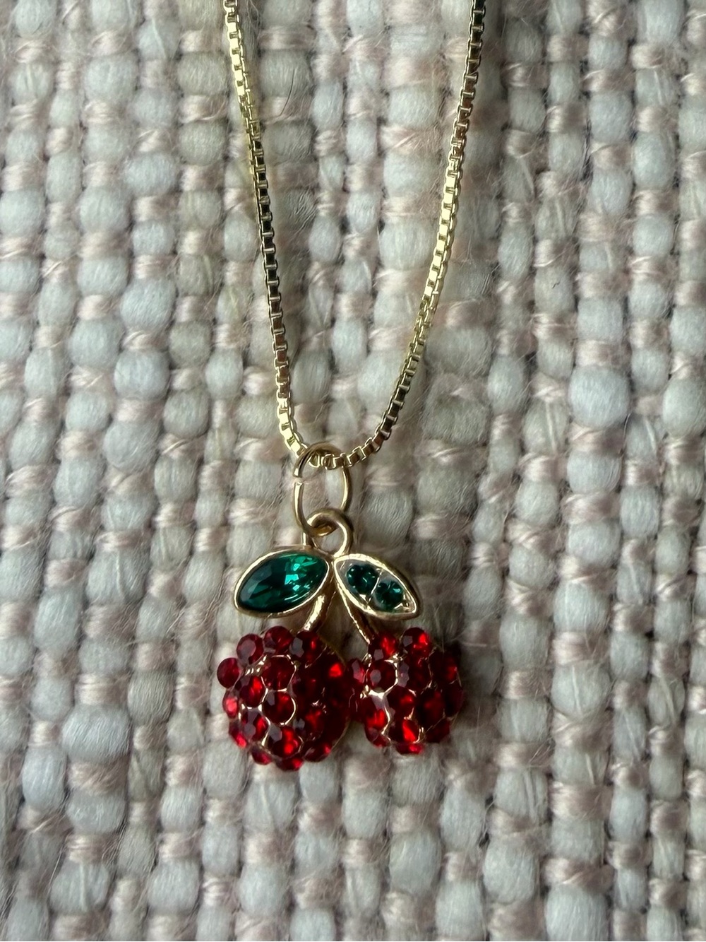 Cherry Pendant Necklace Gold Rhodium Necklace Hypoallergenic